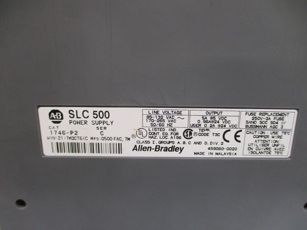 ALLEN BRADLEY 1746-P2 1746-A13 SER. B 85-132VAC 5A (AS PICTURED) UNMP