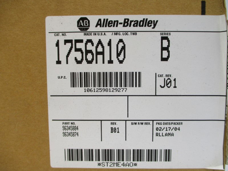 ALLEN BRADLEY 1756-A10 SER. B 24VDC 15A NSMP