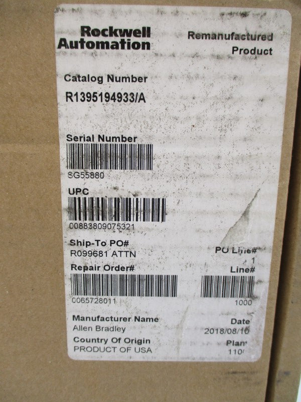 ALLEN BRADLEY 1395194933 SER. A REV. 01 REMAN