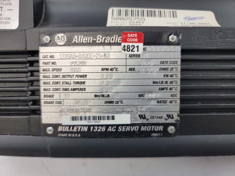 ALLEN BRADLEY 1326AB-B420E-21-K4 SER. C 24VDC 2.84A NSNP
