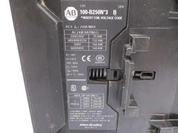 ALLEN BRADLEY 100-B250ND3 SER. B 110/120V 400A UNMP