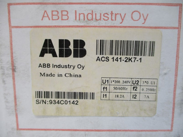 ABB ACS141-2K7-1 200-240V 18.2A NSMP