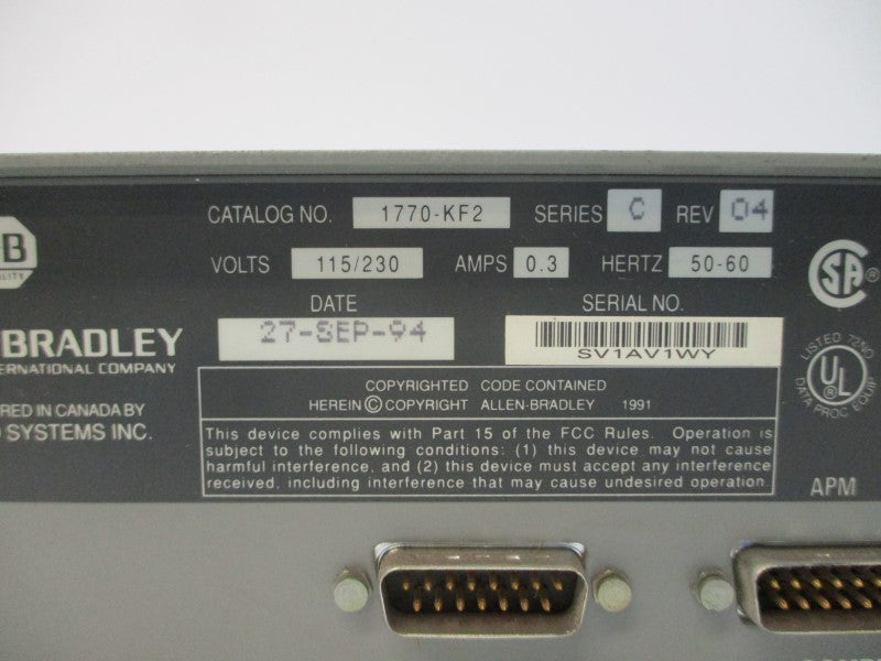 ALLEN BRADLEY 1770-KF2 SER. C 115/230V 0.3A NSNP