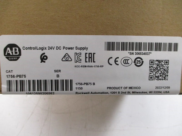 ALLEN BRADLEY 1756-PB75 SER. B 24VDC DATE: 2022 NSFS