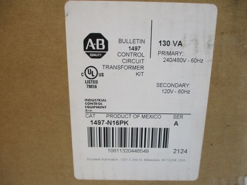ALLEN BRADLEY 1497-N16PK SER. A 240/480V NSMP