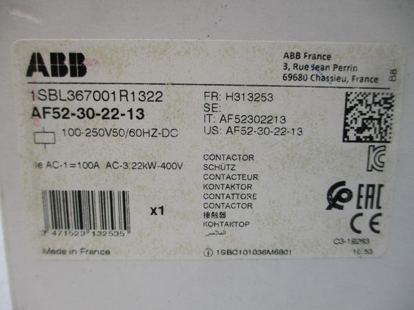 ABB AF52-30-22-13 100-250VDC 105A NSMP