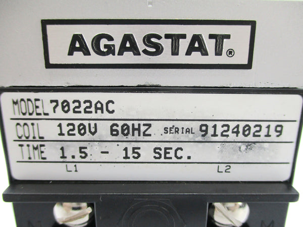 AGASTAT 7022AC 120V 1.5-15SEC NSNP