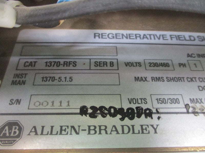 ALLEN BRADLEY 1370-RFS SER. B 230/460VAC 16A (AS PICTURED) UNMP