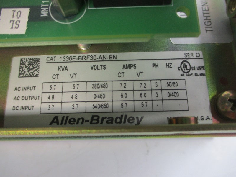 ALLEN BRADLEY 1336E-BRF30-AN-EN SER. D 380-480VAC 7.2A NSMP