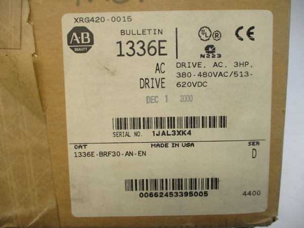 ALLEN BRADLEY 1336E-BRF30-AN-EN SER. D 380-480VAC 7.2A NSMP