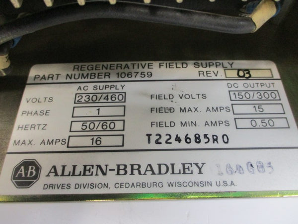 ALLEN BRADLEY 106759 230/460VAC 16A UNMP