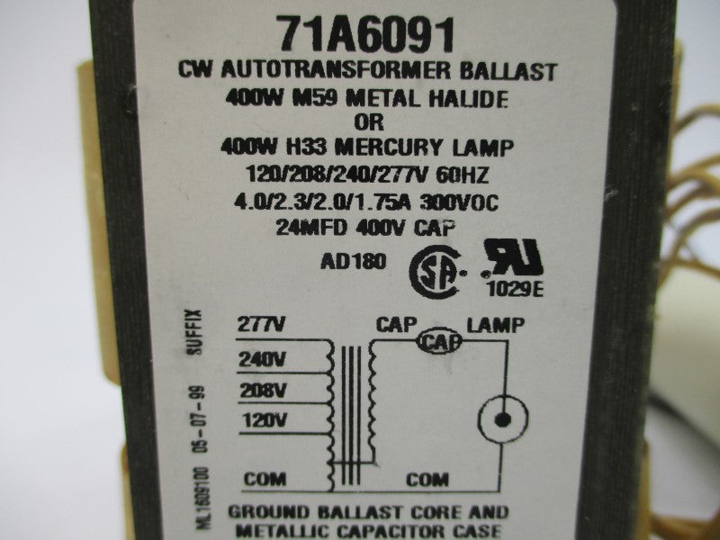 ADVANCE 71A6071-001D 277V 4.0A NSMP