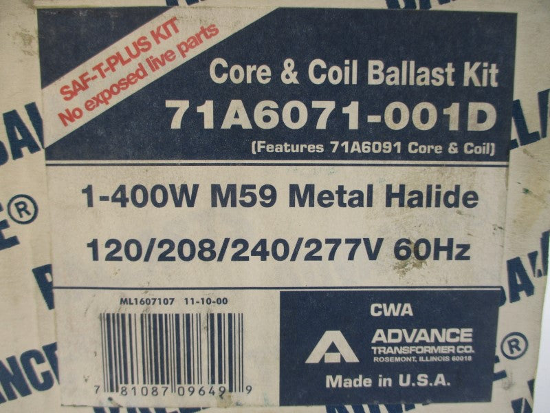 ADVANCE 71A6071-001D 277V 4.0A NSMP