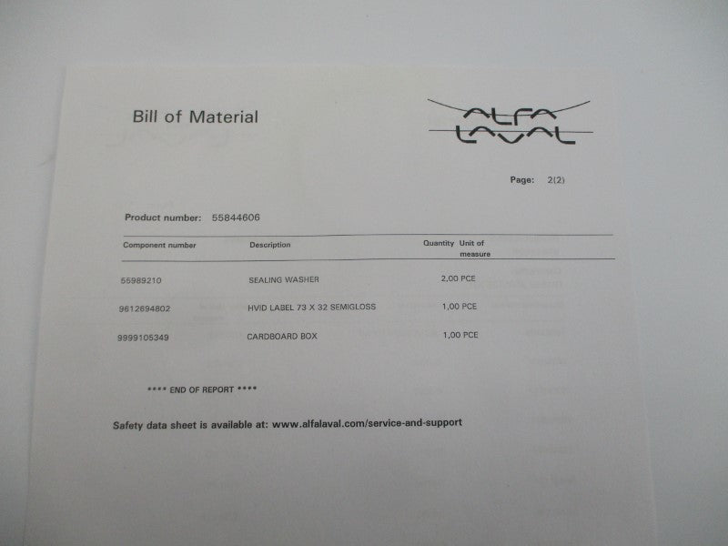 ALFA LAVAL 55844606 6-55844606 NSMP