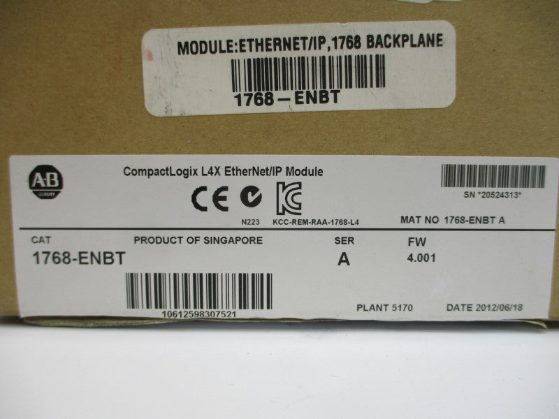 ALLEN BRADLEY 1768-ENBT SER. A F/W 4.001 5.2VDC NSMP