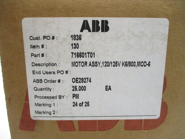 ABB 716601T01 120/125V NSFS
