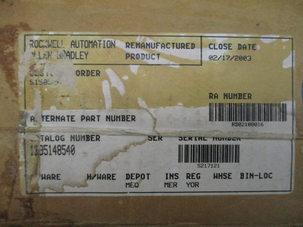 ALLEN BRADLEY 1395-148540 REV. 06 REMAN