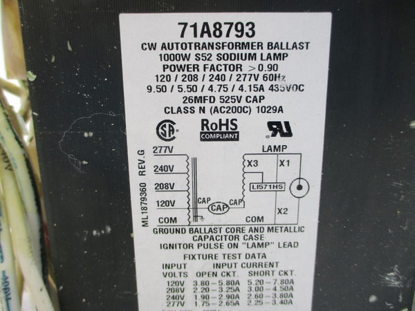 ADVANCE 71A8773-001 277V 5.20-7.80A NSMP