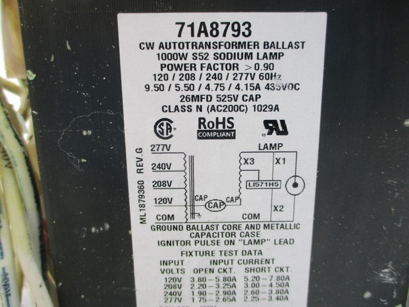 ADVANCE 71A8773-001 277V 5.20-7.80A NSMP