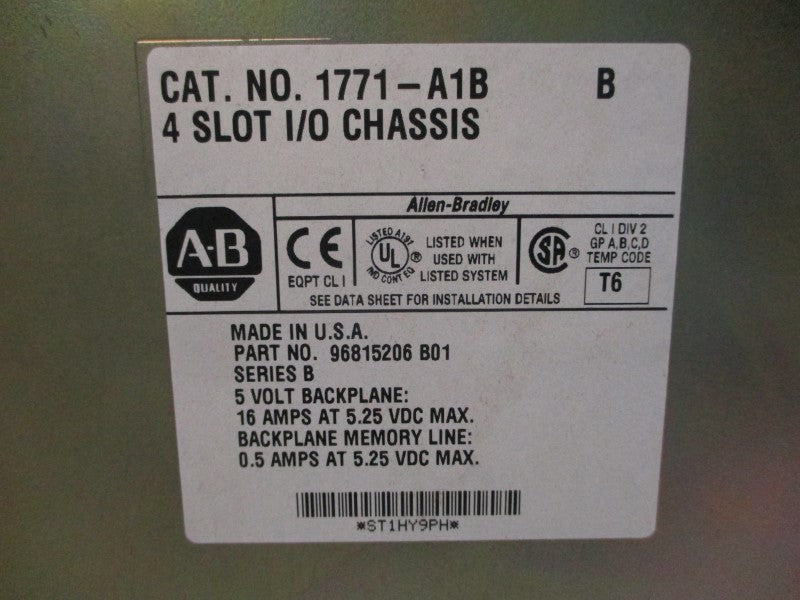 ALLEN BRADLEY 1771-A1B SER. B 5.25VDC 16A NSNP