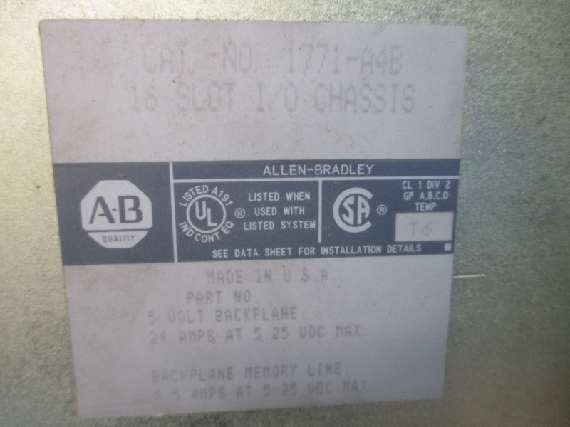 ALLEN BRADLEY 1771-A4B 5.25VDC 24A NSNP