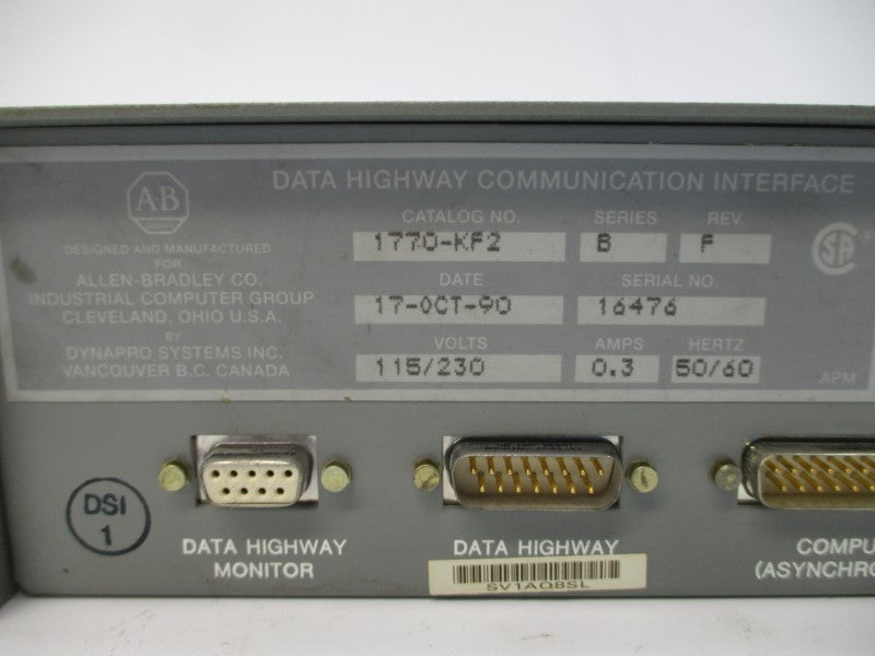 ALLEN BRADLEY 1770-KF2 SER. B 115/230V 0.3A REV. F UNMP