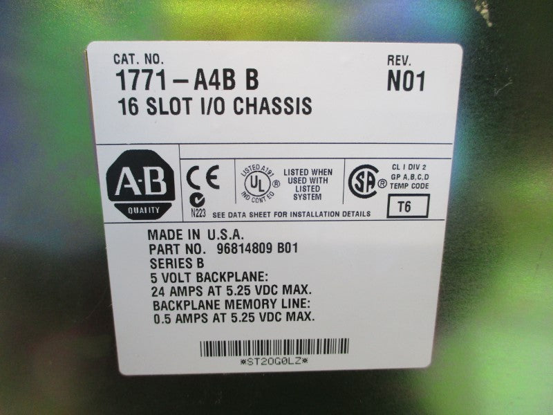 ALLEN BRADLEY 1771-A4B SER. B 5.25VDC 24A REV. N01 UNMP