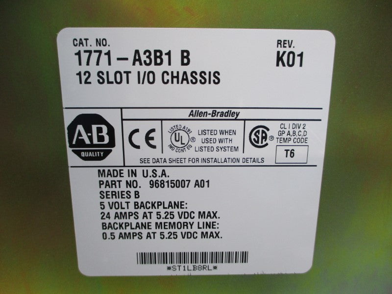 ALLEN BRADLEY 1771-A3B1 SER. B 5.25VDC 24A REV. K01 (BR/WH) NSMP