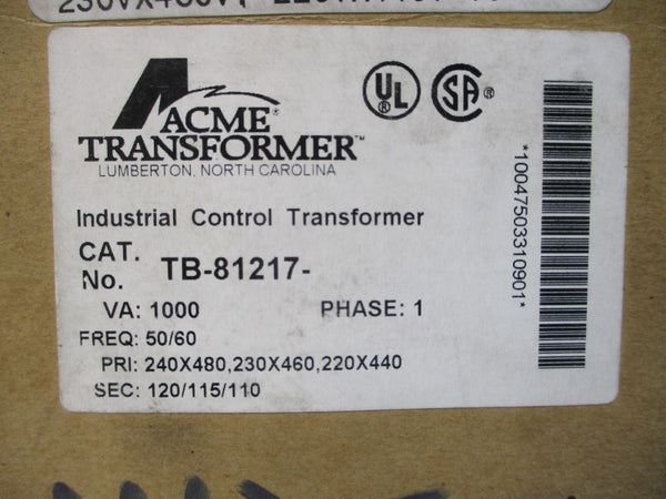 ACME TRANSFORMER TB-81217 240/480V NSMP