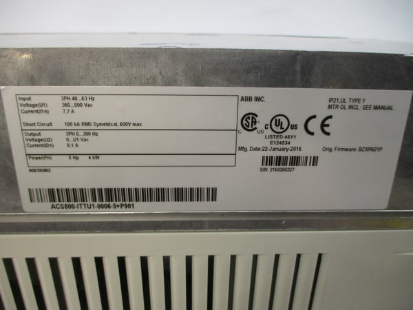 ABB ACS800-ITTU1-0006-5+P901 380-500VAC 7.7A NSMP