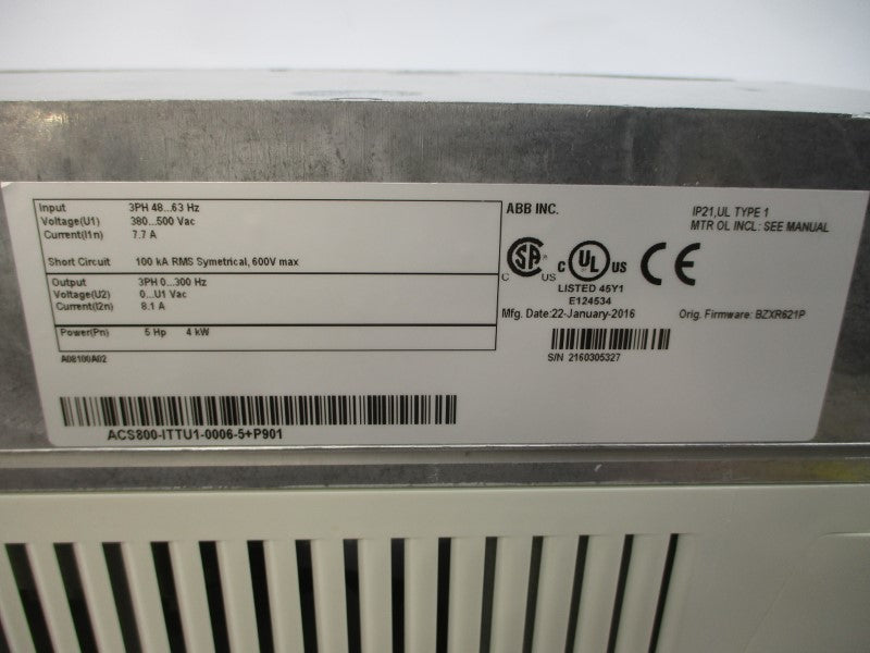 ABB ACS800-ITTU1-0006-5+P901 380-500VAC 7.7A NSMP