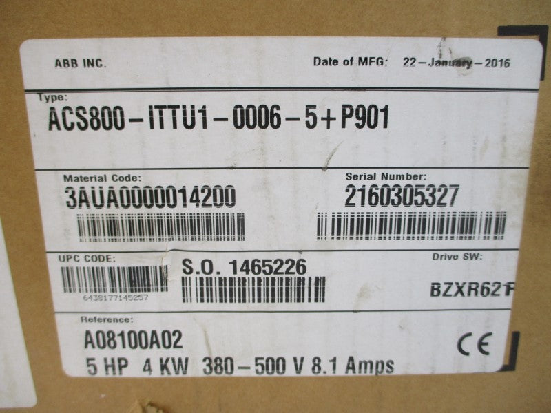 ABB ACS800-ITTU1-0006-5+P901 380-500VAC 7.7A NSMP