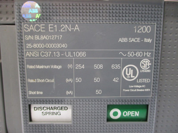ABB 25-8000-00003040 SACEE1.2N-A 635V 1200A NSNP