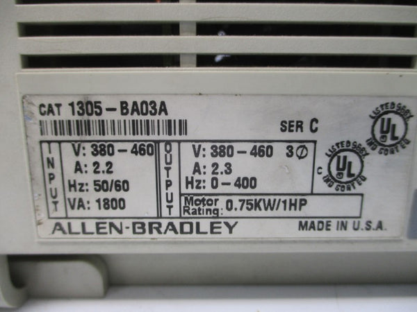 ALLEN BRADLEY 1305-BA03A SER. C 380-460V 2.2A UNMP