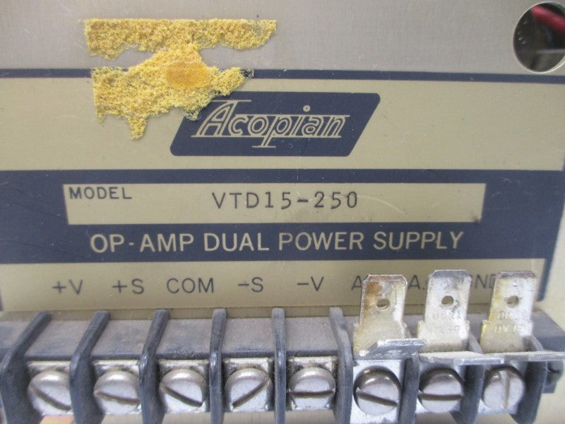 ACOPIAN VTD15-250 (AS PICTURED) UNMP
