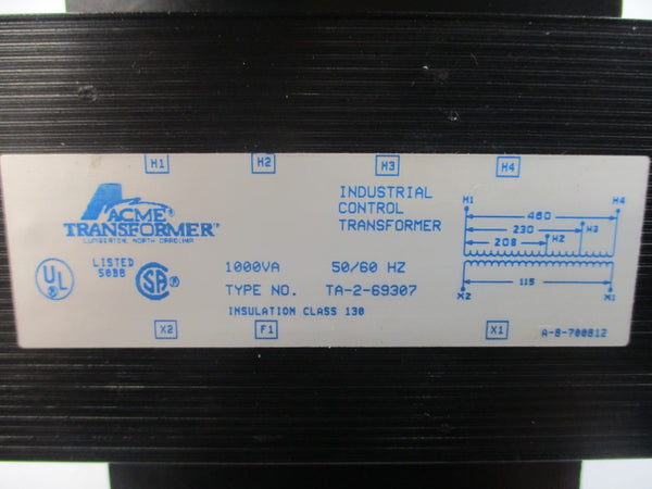 ACME TRANSFORMER TA-2-69307 460V UNMP