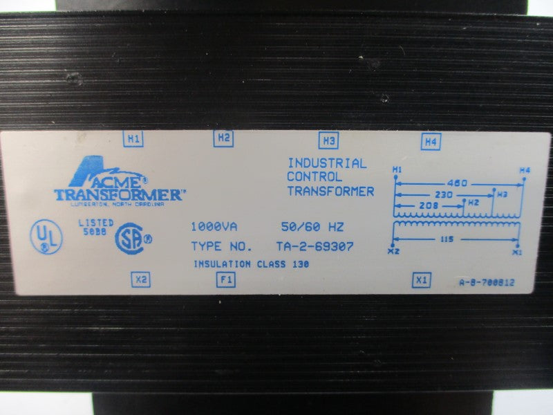 ACME TRANSFORMER TA-2-69307 460V UNMP
