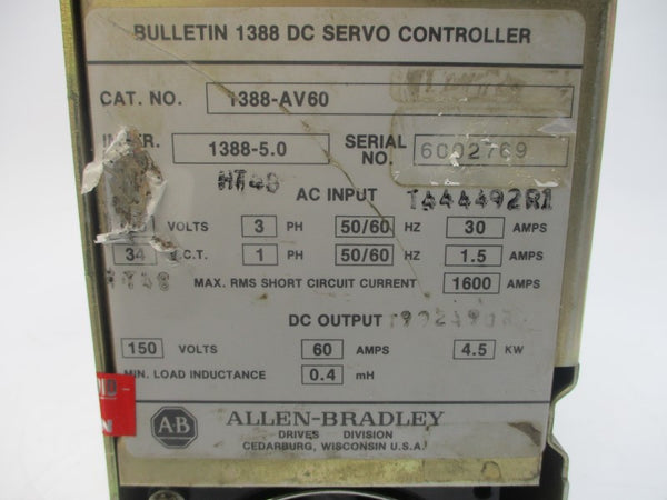 ALLEN BRADLEY 1388-AV60 120VAC 1600A (AS PICTURED) UNMP