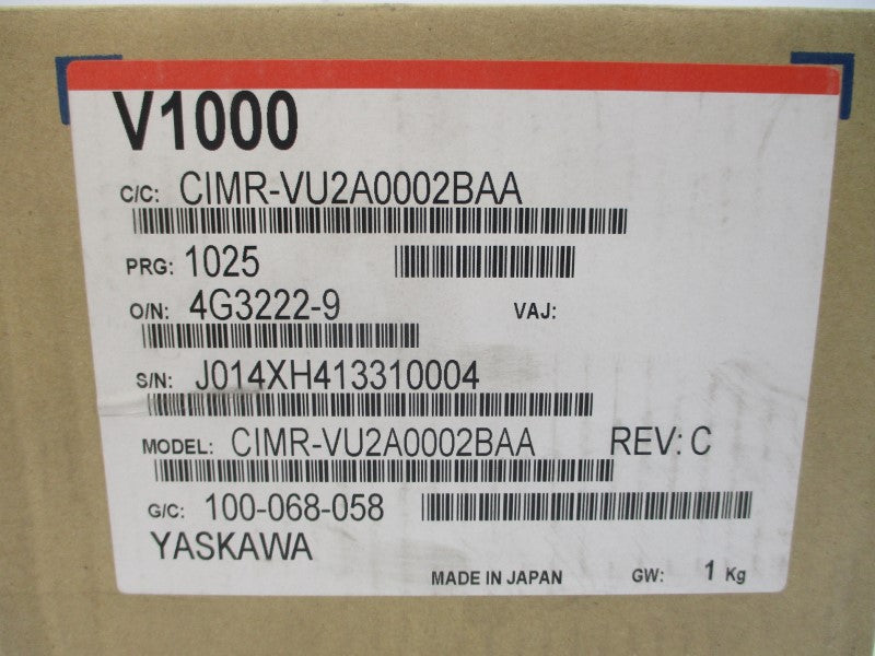 YASKAWA ELECTRIC CIMR-VU2A0002BAA 200-240VAC 1.9/1.5A REV. C NSMP