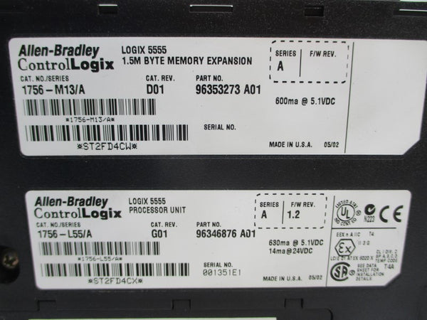 ALLEN BRADLEY 1756-L55 SER. A F/W 1.2 5.1VDC REV. G01 NSNP