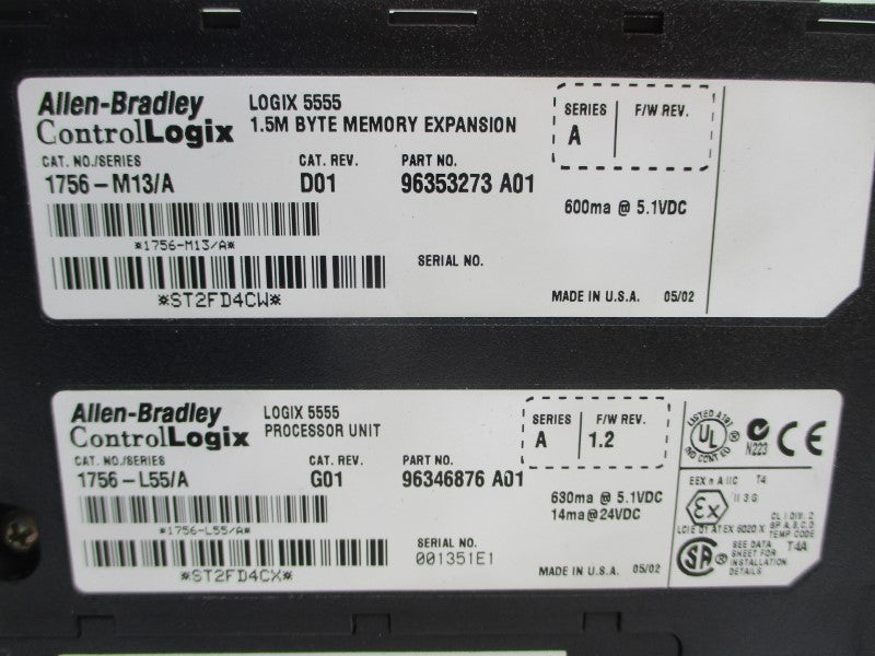 ALLEN BRADLEY 1756-L55 SER. A F/W 1.2 5.1VDC REV. G01 NSNP