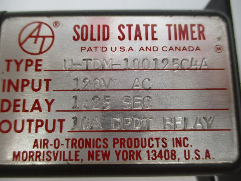 AIR-O-TRONICS U-TDM-100125C4A 120VAC 10A 1.25S UNMP