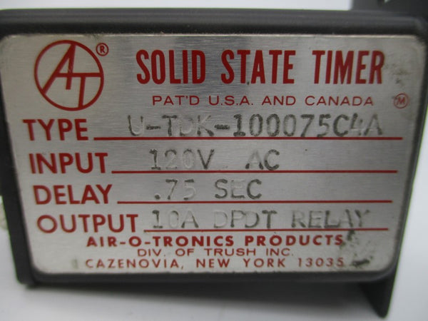 AIR-O-TRONICS U-TDK-100075C4A 120VAC 10A .75S NSNP