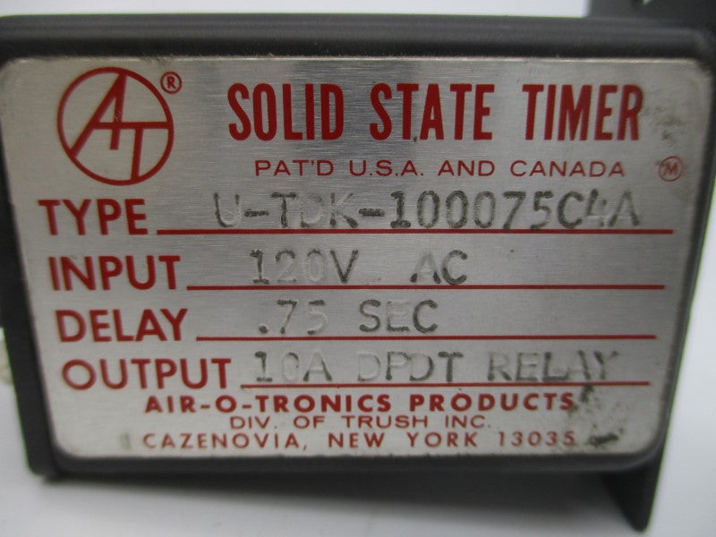 AIR-O-TRONICS U-TDK-100075C4A 120VAC 10A .75S NSNP
