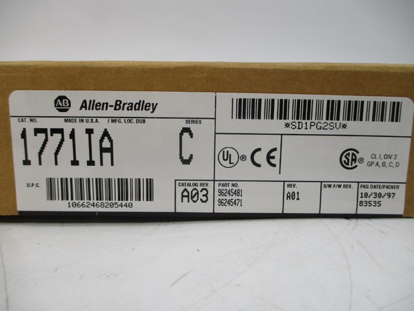 ALLEN BRADLEY 1771-IA SER. C REV. A01 DATE: 1997 NSFS