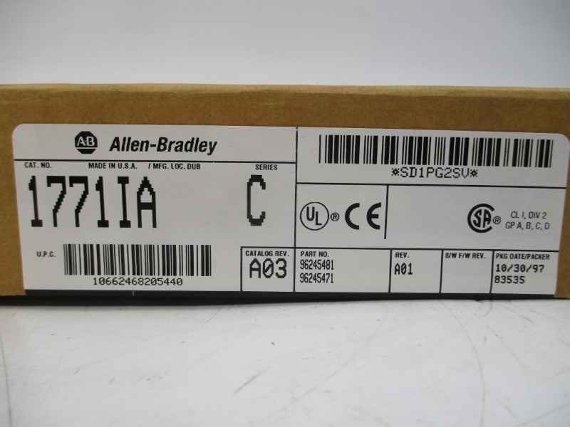 ALLEN BRADLEY 1771-IA SER. C REV. A01 DATE: 1997 NSFS