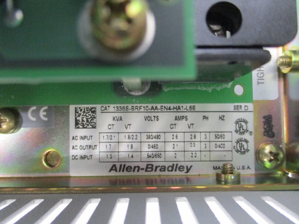 ALLEN BRADLEY 1336S-BRF10-AA-EN4-HA1-L6E SER. D 380/480VAC 26A NSNP
