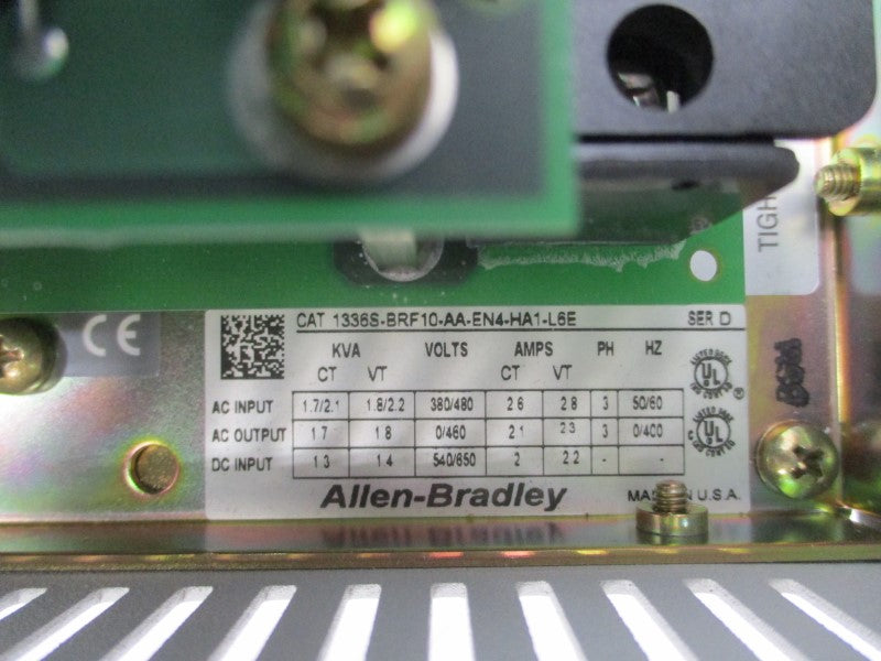 ALLEN BRADLEY 1336S-BRF10-AA-EN4-HA1-L6E SER. D 380/480VAC 26A NSNP
