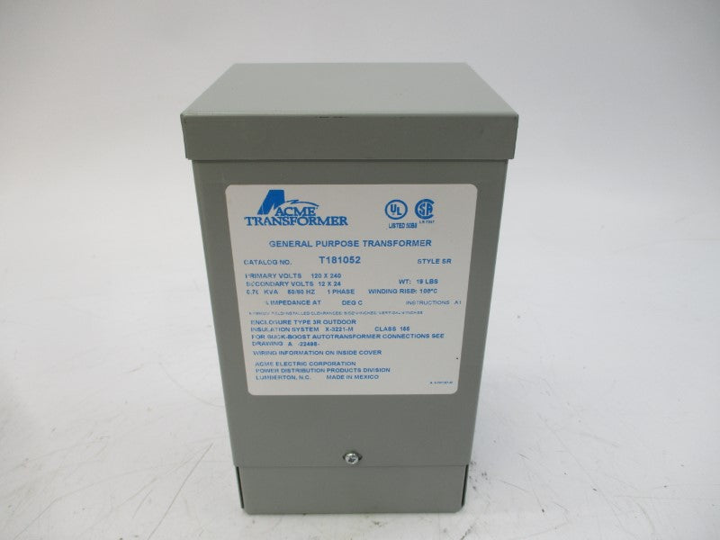 ACME TRANSFORMER T181052 120/240V NSMP
