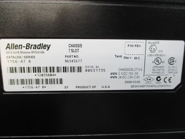 ALLEN BRADLEY 1756-A7 SER .B 24VDC 2.8A UNMP